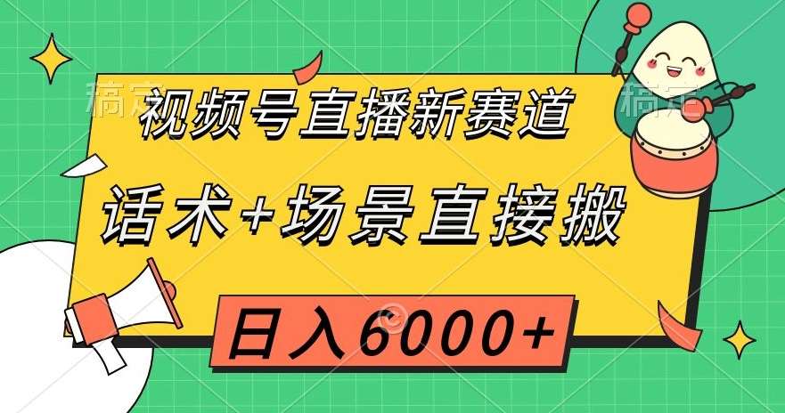 视频号直播新赛道，话术 场景直接搬，日入6000 【揭秘】
