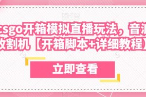 最新csgo开箱模拟直播玩法，音浪礼物收割机【开箱脚本 详细教程】