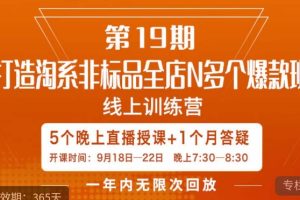 打造淘系非标全店N多个爆款线上课,5天直播课