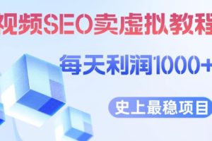视频SEO出售虚拟产品每天稳定2-5单利润1000 史上最稳定私域变现项目【揭秘】