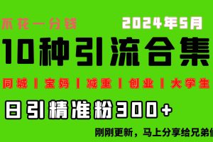 0投入，每天搞300+“同城、宝妈、减重、创业、大学生”等10大流量！
