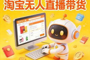 淘宝无人直播带货，24小时自动卖货，月佣金1W+，不违规不封号，不用露脸