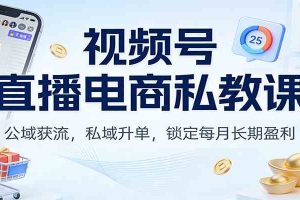 视频号直播电商私教课：公域获流，私域升单，锁定每月长期盈利