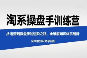 淘系操盘手训练营，从运营到操盘手的进阶之路，全维度知识体系剖析
