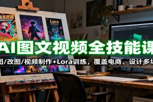 AI图文视频全技能课：生图/改图/视频制作+Lora训练，覆盖电商 、设计多场景