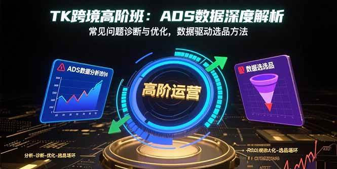 (15809期)TK跨境高阶班:ADS数据深度解析,常见问题诊断与优化,数据驱动选品方法