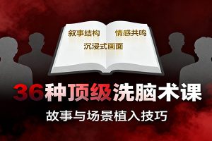 36种顶级洗脑术课：故事/数字/权威/场景/催眠等，掌握心理操控与认知影响技巧