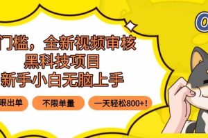 （15851期）0门槛，全新视频审核黑科技项目，新手小白无脑上手5秒闭眼出单，不限单…