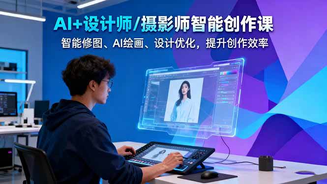 AI+设计师/摄影师智能创作课:智能修图、AI绘画、设计优化,提升创作效率