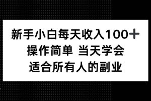 （15937期）新手小白每天收入100+，操作简单 当天学会 ，适合所有人的副业