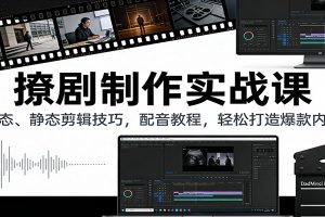 撩剧制作实战课：动态、静态剪辑技巧，配音教程，轻松打造爆款内容