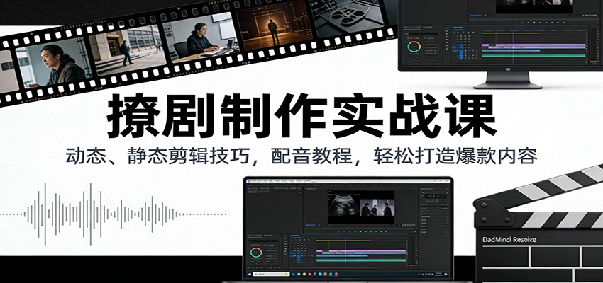 撩剧制作实战课:动态、静态剪辑技巧,配音教程,轻松打造爆款内容 撩剧制作实战课:动态、静态剪辑技巧,配音教程,轻松打造爆款内容
