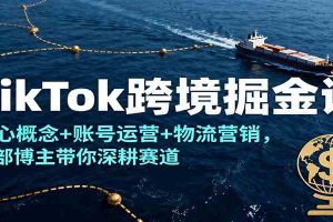 TikTok跨境掘金课，核心概念+账号运营+物流营销，头部博主带你深耕赛道