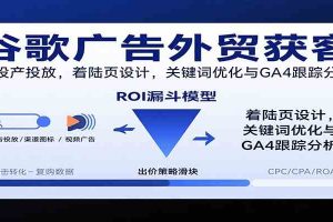 谷歌广告外贸获客，高投产投放，着陆页设计，关键词优化与GA4跟踪分析