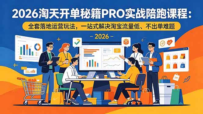 (19579期)2026淘天开单秘籍PRO实战陪跑课程-更新:全套落地运营玩法,一站式解决淘宝流量低、不出单难题