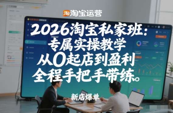 2026淘宝私家班:专属实操教学,从0起店到盈利,全程手把手带练(更新26年3月) 2026淘宝私家班:专属实操教学,从0起店到盈利,全程手把手带练(更新26年3月)